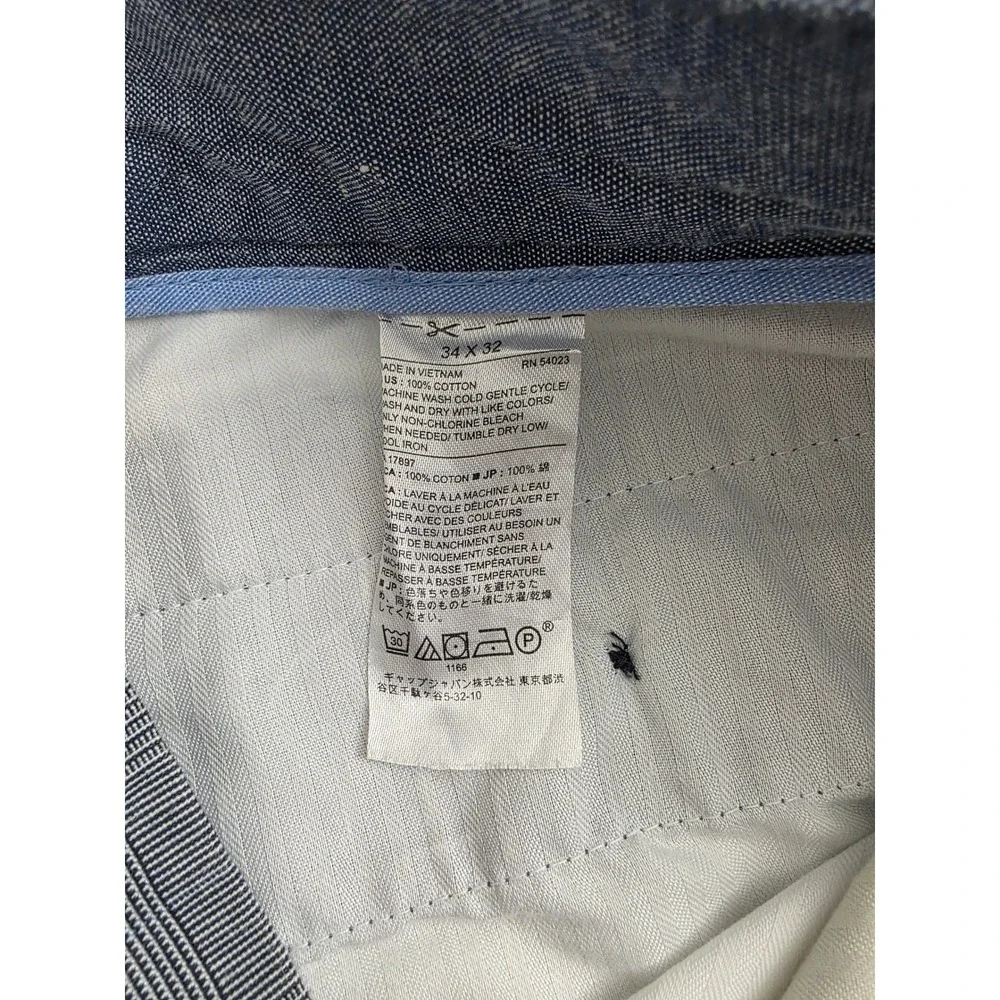 Banana Republic Aiden Fit Mens 34x32 Blue Glen Plaid Cotton Chino Pants Slim